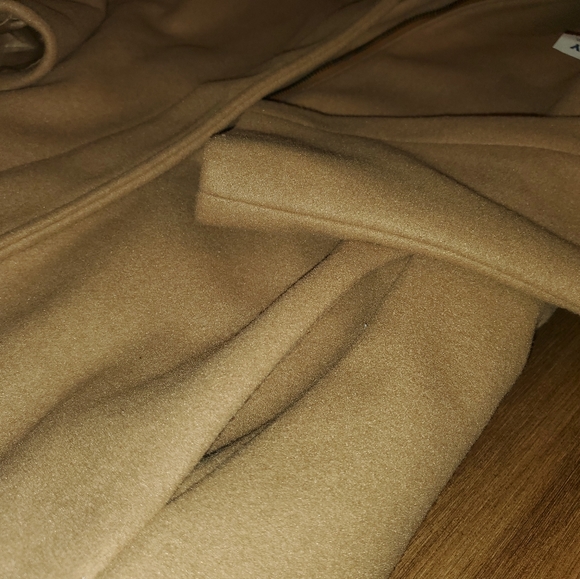 NWT Women's Tan Old Navy Classic Soft Brushed Funnel Neck Long Coat - Picture 8 of 9